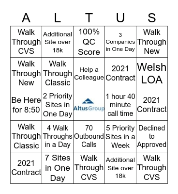 Gateway Bingo! Bingo Card