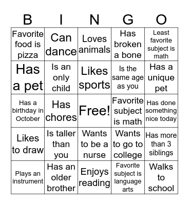 TRIO ETS BINGO Card