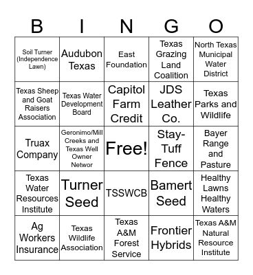 Trade Show Exhibitor Bingo  Bingo Card