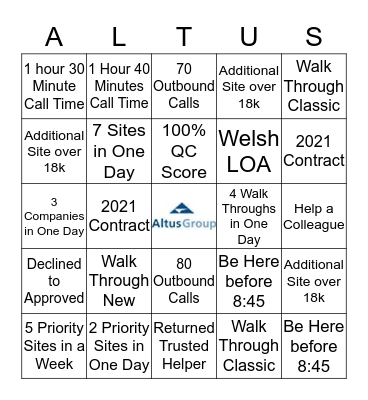 Gateway Bingo! Bingo Card