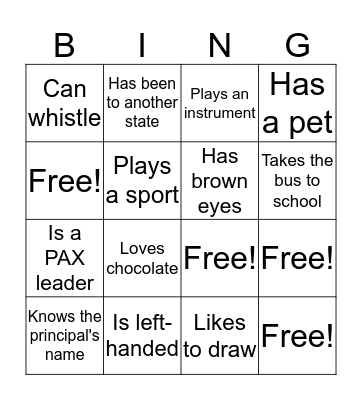 Girls Group! Bingo Card