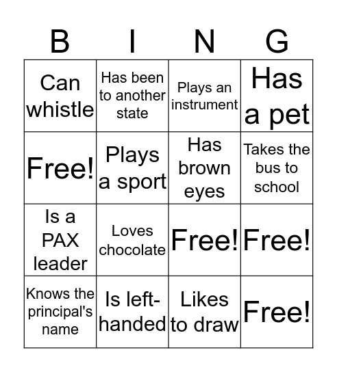 Girls Group! Bingo Card