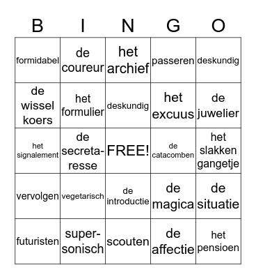 Woordmuur 3 Bingo Card