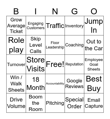 Weekly Call Bingo Card
