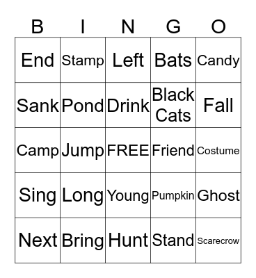 Halloween  Bingo Card