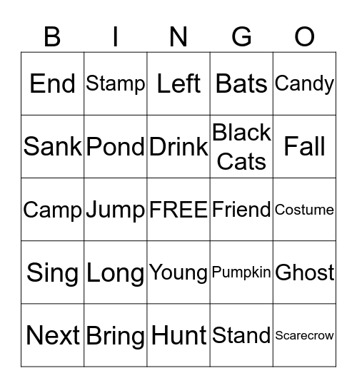 Halloween  Bingo Card