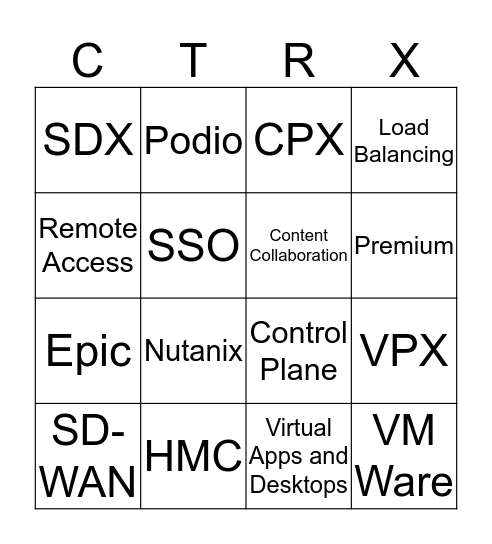 Citrix Bingo Card