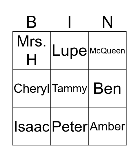 ESC Bingo Card