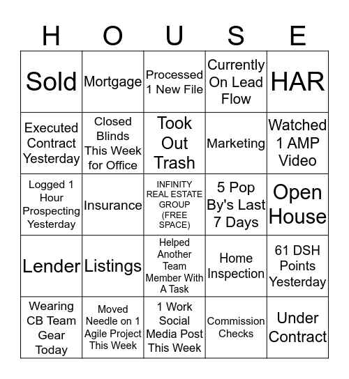 REAL ESTATE Bingo Card