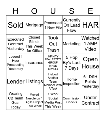 REAL ESTATE Bingo Card