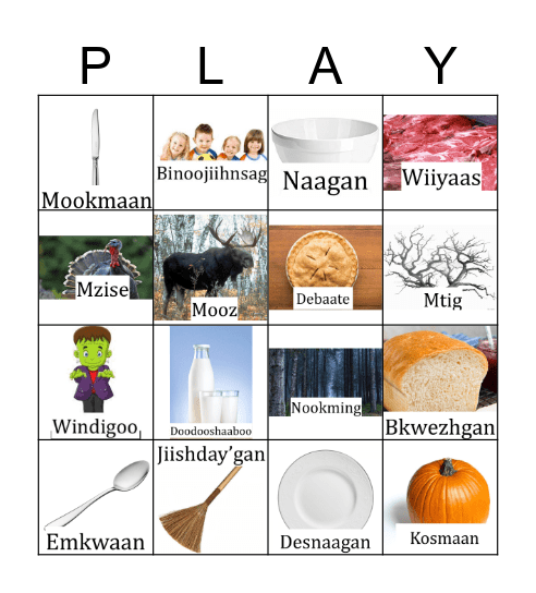 Binaakwii Giizis Bingo! Bingo Card