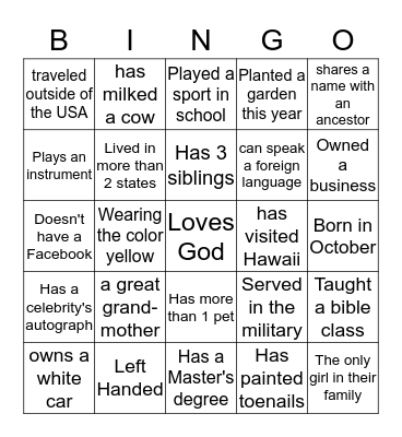 Ladies Day 2019 Bingo Card