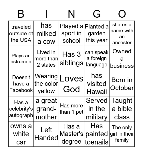 Ladies Day 2019 Bingo Card