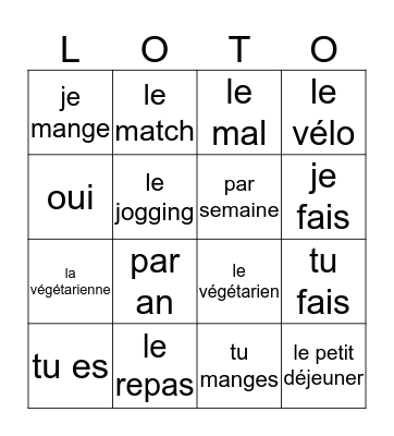2mh chapitre 2 voca AB+vraagwoorden Bingo Card