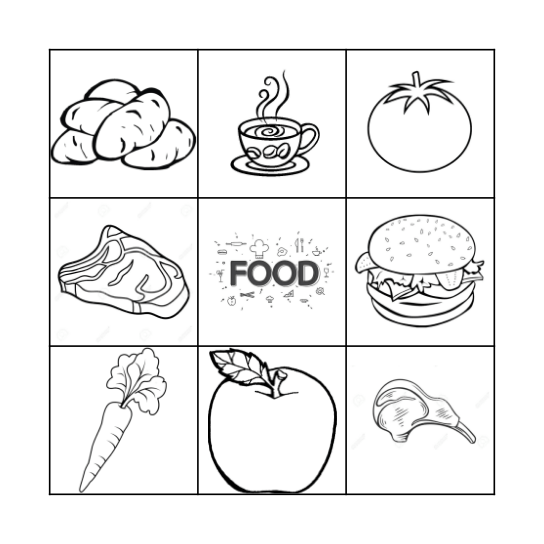 Food Bingo Card