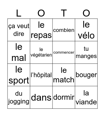 2mh chapitre 2 voca AB+vraagwoorden Bingo Card