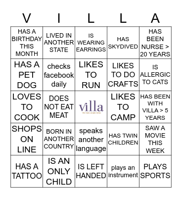 Get to know you--  Bingo! Bingo Card
