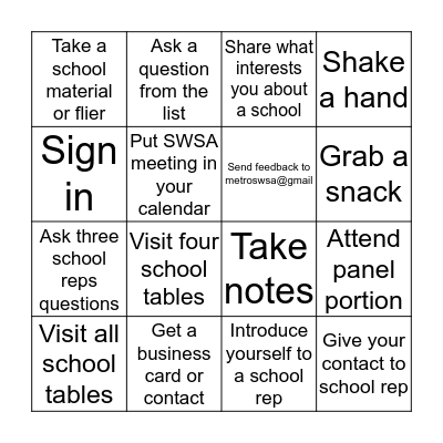 Masters Panel Bingo Card