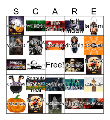 TCCS Halloween Bingo Card