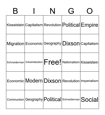 GLOBAL 10 WORDS Bingo Card