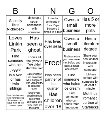 Ops Services Bingo! Bingo Card