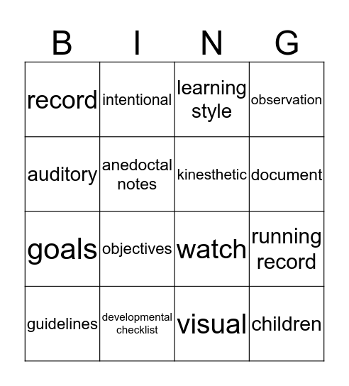 AELG Bingo Card