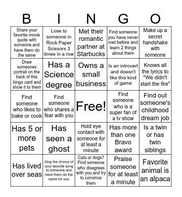 Ops Services Bingo! Bingo Card