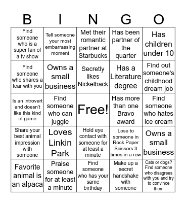 Ops Services Bingo! Bingo Card