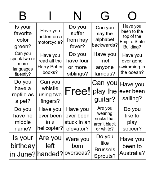 BaMid-BINGO! Bingo Card
