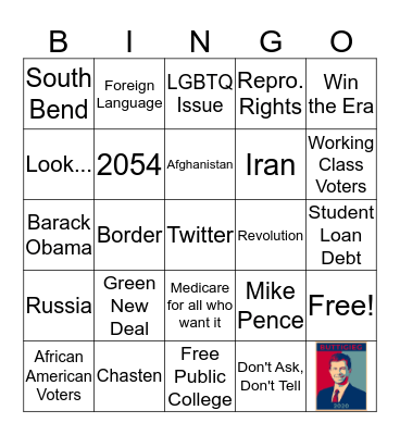 UNH for Pete Debate Bingo Card