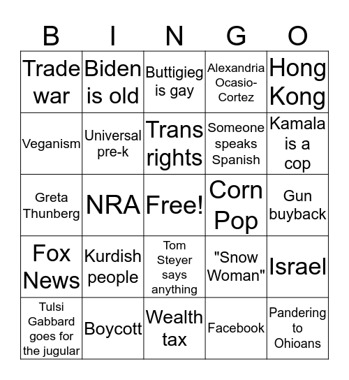 Election Bingo Card