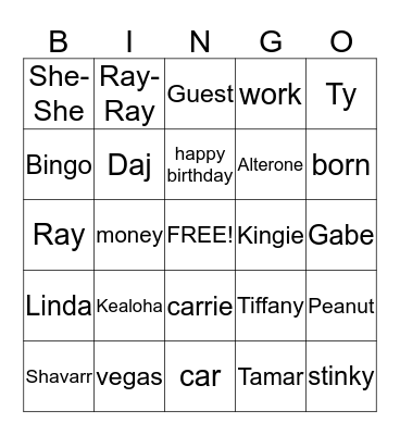Linda 60th Birthday Party Bingo Card