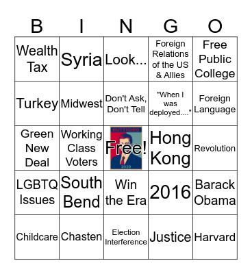 UNH for Pete Bingo Card