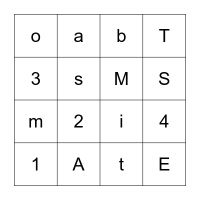 Letter Review Bingo Card