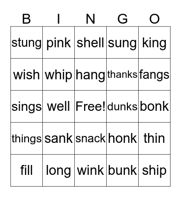 DIGRAPHS, FLOSS & WELDED WORDS Bingo Card