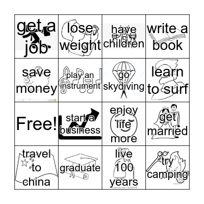 Life Plans Bingo Card