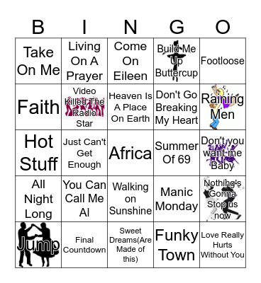 TAKEN PRESENTS MUSICAL BINGO Card