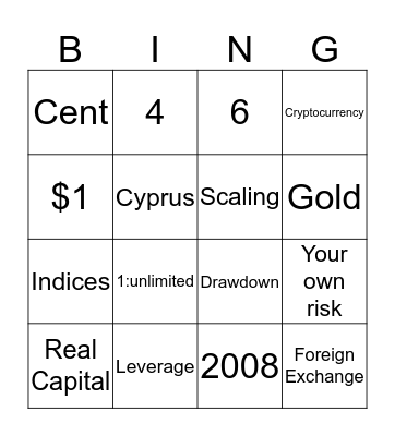 Exness (English) Bingo Card