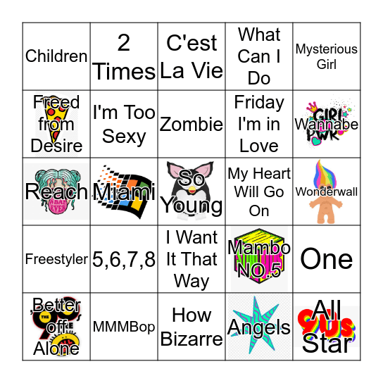 Taken Presents Musical Bingo Card