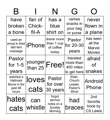 RISE 2019 Bingo Card