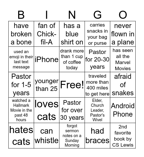 RISE 2019 Bingo Card