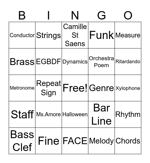 Ms. Amore Quarter 1 Review Bingo Card