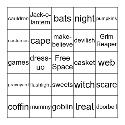 Halloween BLACKOUT BINGO Card
