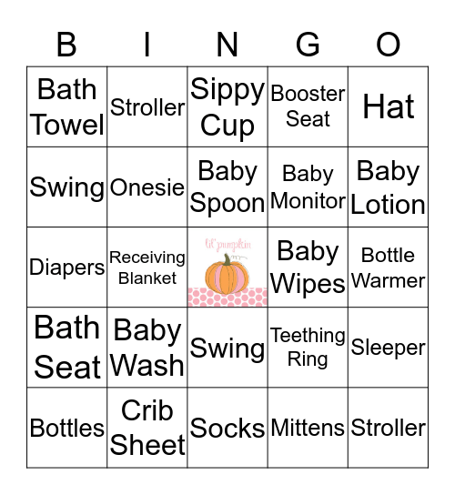 Baby Shower BINGO!! Bingo Card