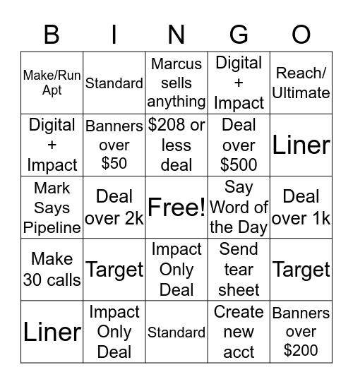 El Paso Bingo Card
