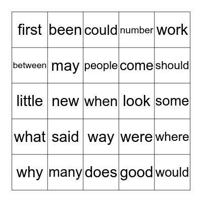 Fundations Trick Words Units 14 and Review Bingo Card