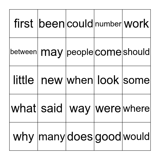 Fundations Trick Words Units 14 and Review Bingo Card