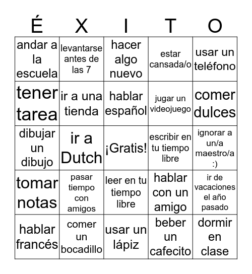 Lotería Bingo Card