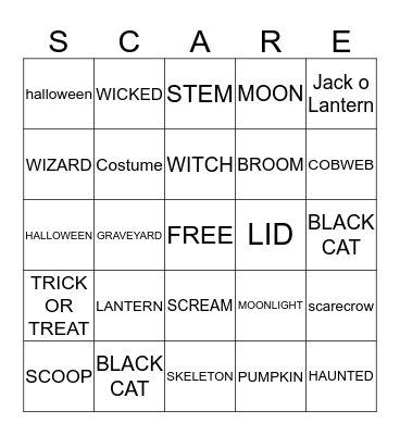 Halloween Bingo Card