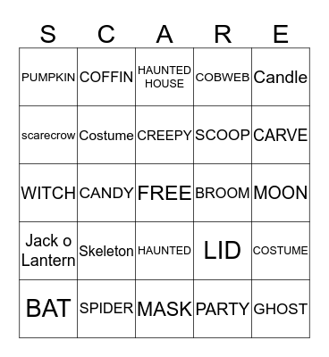 Halloween Bingo Card